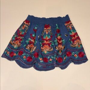 Surf Gypsy Vibrant Embroidered Mini Skirt